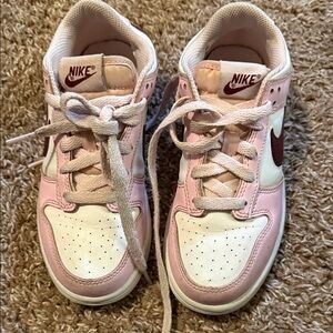 Nike Kids Pink and Cream Sneakers